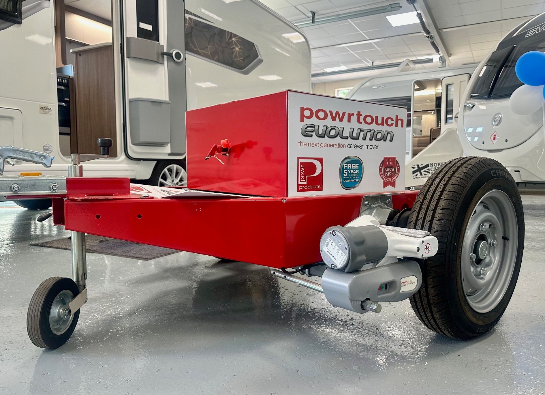Powrtouch mover installed on a caravan chassis